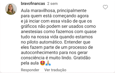 Comentário de aluna
