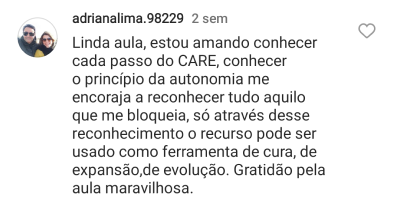 Comentário de aluna